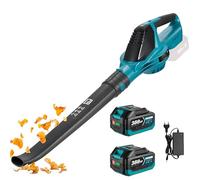Souffleur de Feuilles sans Fil,5500 W 28000RPM Moteur sans balais, 5 Vitesses 219 km/h 18V souffleurs de Feuilles pour Feuilles de Jardin Le soufflage de la Neige (Noir avec 2 Batteries)