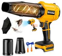 Souffleur de feuilles sans fil compatible avec batterie Dewalt 20 V Max | Vitesse du vent variable, construction légère, 2 buses pour les feuilles, les débris, le séchage de la voiture, le jardin