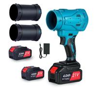 Souffleur de feuilles sans fil, moteur sans balais, avec 2 tubes de soufflage, 2 batteries de 4000 mAh, haute puissance de 50 kPa, vitesse variable infinie, pour feuilles de cour, pelouse, camping