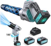 Souffleur de feuilles sans fil, souffleur, aspirateur de feuilles à 5 vitesses, souffleur-aspirateur avec 2 batteries 4000 mAh et chargeur pour souffler et aspirer les feuilles du garage, de la vérand