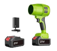 Souffleur de Feuilles sans Fil, Souffleur de Feuilles électrique sans Fil avec Batterie, 130000RPM, Léger et Portable pour Jardin, Patio, Voiture et Camping (2× 21V Batterie)