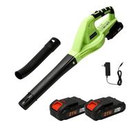Souffleur de Feuilles sans Fil,Souffleur De Feuilles sans Fil,2 Vitesses | avec Batterie 2 × 1.5 Ah Et Chargeur,Portable 2 Kg,15000r/min,Avec voyant LED indicatif,Idéal pour Cour,Pelouse,Jardin