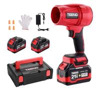 Souffleur de Feuilles Sans Fil TEENO 21V,2 Batteries de 6,0 Ah,Vitesse du Vent Jusqu'à 116 km/h,31000 tr/min, Sans Fil