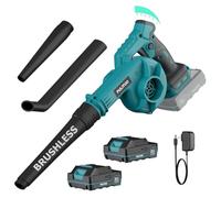 Souffleur de Feuilles, Souffleur Feuille 20V avec 2 Batteries et Chargeur, Souffleur Batterie 257 KM/H avec 6 Modes de Vitesse, Léger pour Jardin, Patio, Soufflage de Feuilles et Poussière