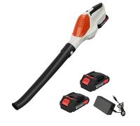 Souffleur de Feuilles,Souffleur sans Fil 21V avec 2×1,5 Ah Batterie et Chargeur 3300-16500 TR/Min/5 Vitesse/Portable 1,8kg,Souffleur à Feuilles Voiture pour Jardins,Allées,Terrasses (B (2 Batteries))