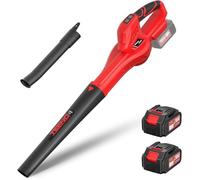 Souffleur de feuilles - TEENO - Sans fil 2x4Ah + chargeur - 6 vitesses réglables - 210 km/h
