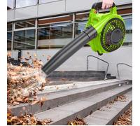 Souffleur de feuilles thermique - FIANAO - 26cc - 380 CFM - 250 km/h - 7500 tr/min - 1.0 HP - 108 dB - léger et puissant - VERT
