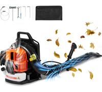 Souffleur de feuilles VEVOR en sac à dos, 63 CC Souffleur de feuilles à essence 2 temps avec réservoir de carburant de 1,89 l, volume d'air de 1110 CFM, vitesse de 220 MPH, idéal pour l'entretien du g
