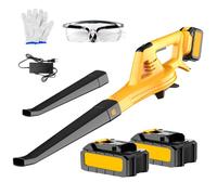 Souffleur de Jardin Professionnel 21V - 2x Batteries 3.0Ah (120min), 100MPH, Charge Rapide 2h - Puissant pour Feuilles/Neige/Débris