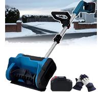 Souffleur de neige portable sans fil - Souffleur de neige électrique de 600 W, balayeuse à neige à longueur rétractable, souffleurs de neige à 45° à gauche, à droite ou vers le haut ( 1battery)