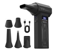 Souffleur de peinture sans fil, 110 000 tr/min, 4 vitesses réglables avec 5 buses, 4000 mAh USB-C rechargeable pour acrylique néerlandais, aquarelle, projets d'artisanat Floetrol (noir)
