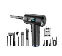 Souffleur de poussière portable sans fil avec trois options de vitesse et lumières LED pour un nettoyage efficace de l'électronique, des véhicules, des ventilateurs et des espaces difficiles à