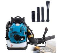 Souffleur Dorsal 4 Temps 125CC 12CV Amélioré, Souffleur À Essence 1110 CFM 10000 TR/Min, Performance, Harnais Ergonomique, pour L'entretien des Pelouses,Cadeaux pour Hommes(Blue6kw)