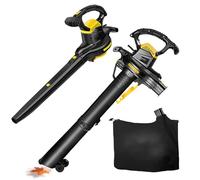 Souffleur électrique 3 en 1 avec fil 3800 W, sac de 40 l, rapport 16:1 pour feuilles, débris, herbe coupée