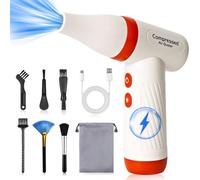 Souffleur électrique à air comprimé, 130 000 tr/min, 3 vitesses réglables, avec batterie de 3300 mAh, lanterne LED, pour ordinateur portable, clavier, voiture, appareils de bureau, canapé