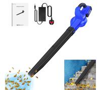 Souffleur électrique avec batterie et chargeur, aspirateur et souffleur de feuilles à batterie vitesse d'air 180 km/h, pour feuilles de jardin, copeaux de bois, nettoyage de la poussière dans les