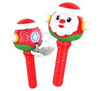 Souffleur électrique de Noël étanche à 8 trous Motif Père Noël | La baguette à bulles de Père Noël dispose de 8 trous de sortie et d'un système de souffleur électrique de 3 modes pour des