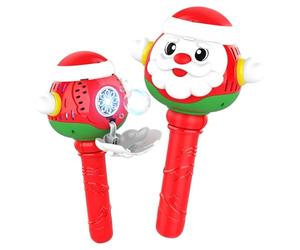 Souffleur électrique de Noël étanche à 8 trous Motif Père Noël | La baguette à bulles de Père Noël dispose de 8 trous de sortie et d'un système de souffleur électrique de 3 modes pour des