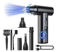 Souffleur électrique sans fil - 110 000 tr/min, batterie 4000 mAh, USB-C, 3 buses & mallette pour PC, bureau, maison & voiture
