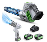 Souffleur électrique sans fil, 900 000 tr/min, 2 batteries de 4,0 Ah et chargeur, souffleur de feuilles portable pour l'entretien de la pelouse, mode 5 vitesses, souffleur d'herbe portable léger pour