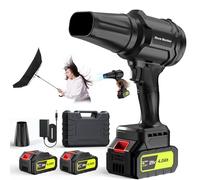 Souffleur électrique sans fil - Souffleur à feuilles portatif 50 0000 tr/min - 2 batteries de 4,0 Ah et chargeur inclus, souffleur de feuilles léger pour nettoyage de terrasse - Noir