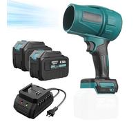 Souffleur Feuille Portatif avec 2 Batteries de 6 Ah, Mini Souffleur Turbo 35 000 TR/Min, Séchoir pour Voiture, Vitesse Réglable, pour Le Nettoyage de la Cour, de la Terrasse
