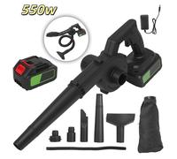 Souffleur Feuilles Sans Fil Souffleur de feuilles électrique 550W 23000rpm 3.3m³/min Aspiration/Soufflage 2 en 1 Avec 1 Batterie