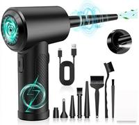 Souffleur PC Souffleur Air Comprimé PC - Nettoyage PC, 100000 TR/Min de Plumeau Air Comprimé à 3 Vitessesavec Lumière LED pour Le Nettoyage de Canapé, Souffleur Voiture, Air Duster (Noir)