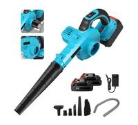 Souffleur Portable sans Fils à Batterie,Souffleur à Feuilles Électrique sans Fil 21V Souffleur à Feuilles Portable à Main,Contrôle à 5 Vitesses,pour Patio, Gazon (2 Batterie)