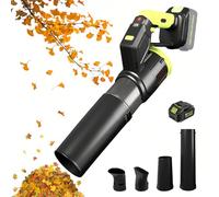 Souffleur sans Fil 947W | Flux d'air Puissant 381CFM | 4 Réglages de Vitesse | Sortie Orientable 180° | ABS Léger pour Nettoyer Les Feuilles, Pelouse, Terrasse, Allée, Voiture, Neige 1Battery
