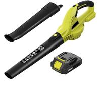 Souffleur sans Fil, Souffleur de Feuilles avec Batteries 3.0Ah, 2 Vitesses 70-150 MPH, Tubes 2 Sections, Souffleur de Feuilles sans Fil 21 V pour Jardin, Terrasse, Garage (Batteries 3.0Ah*1)