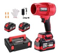 Souffleur sans Fil TEENO, 2x6,0 Ah Batteries, 21 V, 31000 TR/Min, Souffleur à Feuilles sans Fil, Ultra-Léger, avec Boîte à Outils, Idéal pour Terrasse, Allées et Jardin