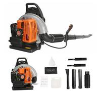 Souffleur Thermique à Dos, 63CC Moteur à Essence 2 Temps 3 CV, Souffleur de Feuilles avec Sangle Dorsale Confortable pour Enlèvement Feuilles Mortes Jardinage, Souffleur Feuille EB650