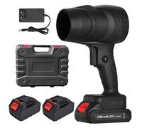 Souffleur Turbo Jet, Souffleur à Air Comprimé sans Fil Super Puissant, Souffleur à Feuilles Portatif avec Batterie 21 V 15 000 MAh (2 Batteries Au Lithium)(Black)