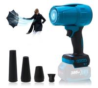 Souffleur turbo pour batterie Makita 18 V, 576 km/h, 28 000 tr/min, souffleur à feuilles sans balais, réglage de la vitesse en continu, pour souffler à feuilles et sèche-linge de voiture (bleu + 4