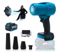 Souffleur turbo pour batterie Makita 18 V, 576 km/h, 28 000 tr/min, souffleur à feuilles sans balais, réglage de la vitesse en continu, pour souffler à feuilles, sèche-linge de voiture (bleu + 4