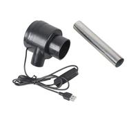 Souffleur USB avec 5 modes de vitesse - Conduit d'air de 14,5 cm et cordon étendu pour ventilation de barbecue, cuisine et aide au démarrage - Ventilateur de ventilation alimenté par USB pour