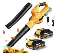 Souffleurs De Feuilles,Souffleur de Feuilles sans Fil 21 V, Batterie et Chargeur,2 Vitesses 3000W Souffleur Batterie pour Le Nettoyage du Jardin et Déneigement Souffleur électrique (2 Batteries A)
