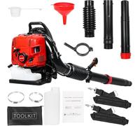 Souffleuse à Feuilles à Essence à 4 Temps, Red (Rouge), 75,6 cm³, souffleuse à Gazon pour pelouse, souffleuse à Dos avec réservoir de 1,9 L à Faible consommation de Carburant, souffleuse à ne