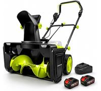 Souffleuse à Neige 50 Cm, DéNeigeuse Sans Fil 40v 3500w,Chasse Neige | Avec Chargeur Rapide & 2 Batteries Pour AlléE De Garage & Trottoir,Largeur De DéBlaiement De 50cm, PortéE De Projection D