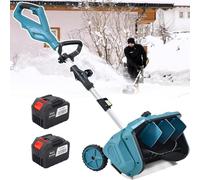 Souffleuse à neige électrique 1000 W, souffleuse à neige sans fil avec barre de direction, alimentée par batterie et 1 chargeur inclus, pour terrasse, aire de jeux, ferme