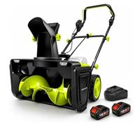 Souffleuse à Neige électrique 40 V avec portée de Projection de 7,6 m | Moteur sans balais 3500 W, éclairage LED, goulotte à 180°, démarrage en deux étapes, déneigement des entrées(6 batteries)