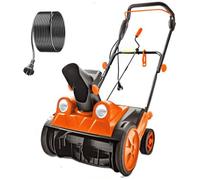 Souffleuse à neige électrique, 45,7 cm avec rotation de goulotte à 180° et 2 roues de transport, distance de lancement de 7,6 m pour allées et chemins de randonnée