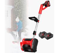 Souffleuse à neige électrique à piles, 30,5 cm avec barre de direction et poignée auxiliaire, batterie et chargeur inclus pour terrasse, aire de jeux, ferme