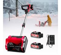 Souffleuse à Neige électrique légère, souffleuse à Neige à Batterie avec Plaque directionnelle et poignée Avant réglable,Distance de Projection de 26 Pieds, pour allée de Voiture, Jardin