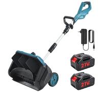 Souffleuse à Neige Électrique Manuelle avec Goulotte Rotative à 45° Distance Projection 6M,Fraise à Neige sans Fil(Largeur Travail 30CM,Hauteur Neige 10CM) pour Jardin Cour Route (2 Batteries)