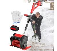 Souffleuse à neige électrique portable avec poteau en alliage d'aluminium, design pliable, réglage du soufflage à 3 voies, largeur de nettoyage de 30 cm pour cour et propriété