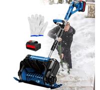 Souffleuse à neige électrique portable avec poteau en alliage d'aluminium, design pliable, réglage du soufflage à 3 voies, largeur de nettoyage de 30 cm pour cour et propriété