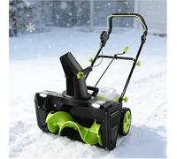 Souffleuse à neige électrique sans fil, 3500 W avec largeur de travail de 50,8 cm, distance de lancement maximale de 7,6 m, double phares LED pour allée, 2 batteries