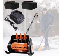 Souffleuse à neige électrique sans fil avec poignée réglable, alimentée par batterie pour un déneigement facile dans les cours, jardins et chemins